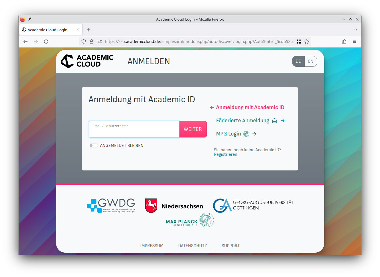 Academic Cloud SSO Login